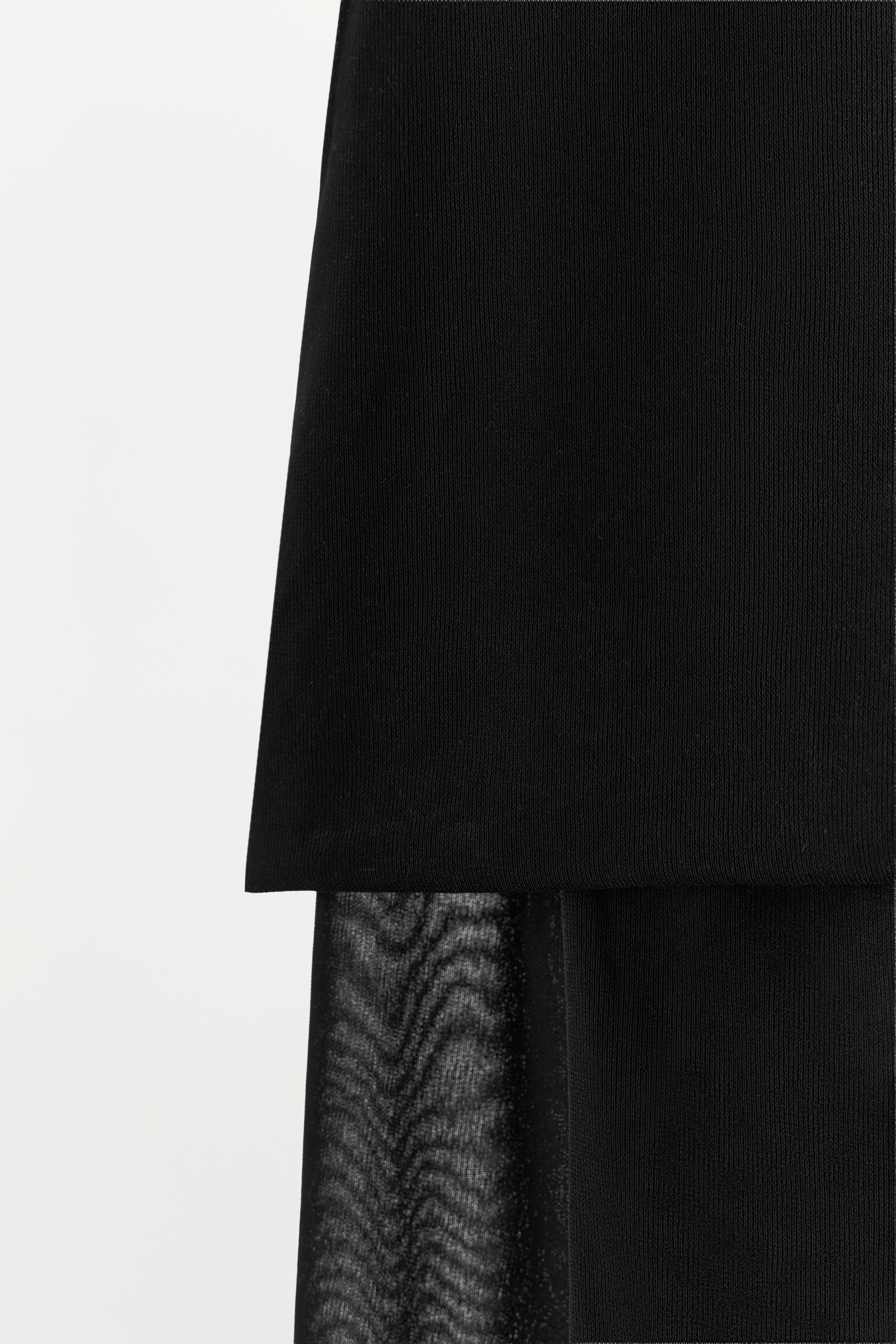 CLEAR DRAPED-NECK BODYSUIT